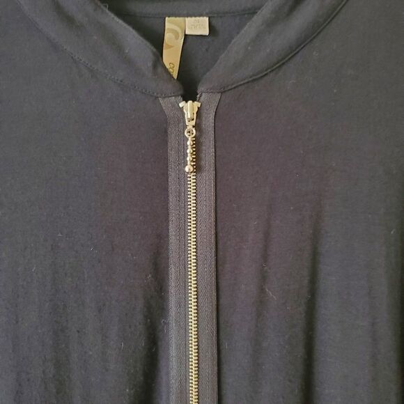 Comfy USA Palm Bay Black Vest Zip Up Top Size Small - Picture 2 of 6